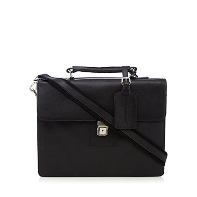 Hammond & Co. by Patrick Grant Black leather debossed briefcase